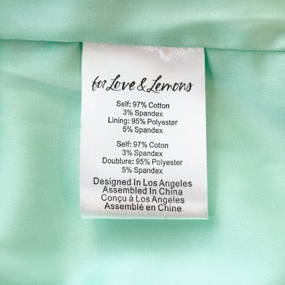 For Love & Lemons Pink Floral Cotton Blazer White Mint Green Size Small - Picture 9 of 10